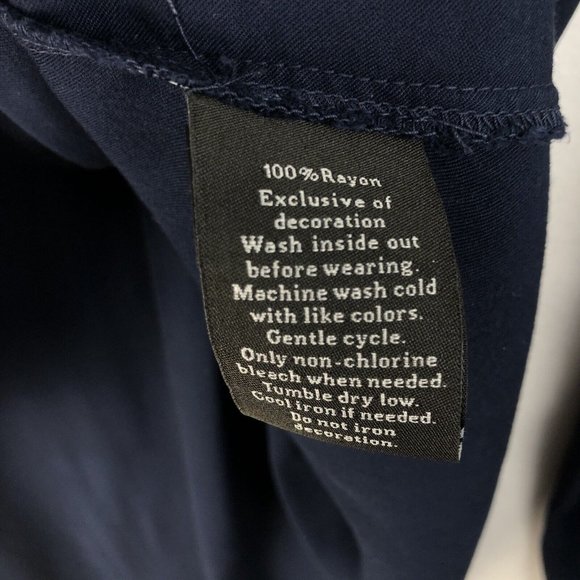 Rock and Republic Navy Hi Low shirt with embellishments on shoulders. C115 - Picture 4 of 5